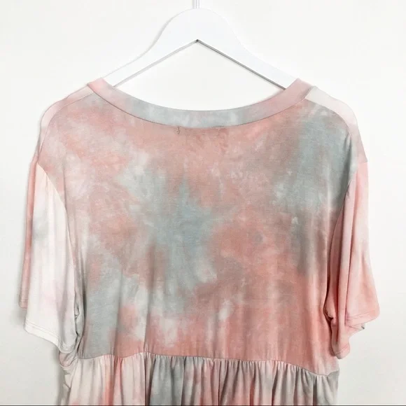 21 Saints Tie Dye V-Neck Short Sleeve Top Size XL - Picture 5 of 11
